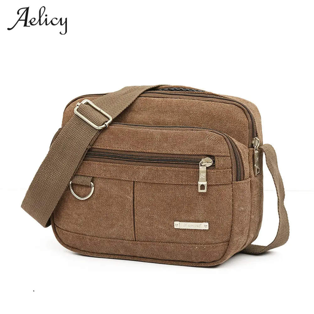 Aelicy Brand 2018 Multifunction Men Canvas Bag Casual Travel Crossbody