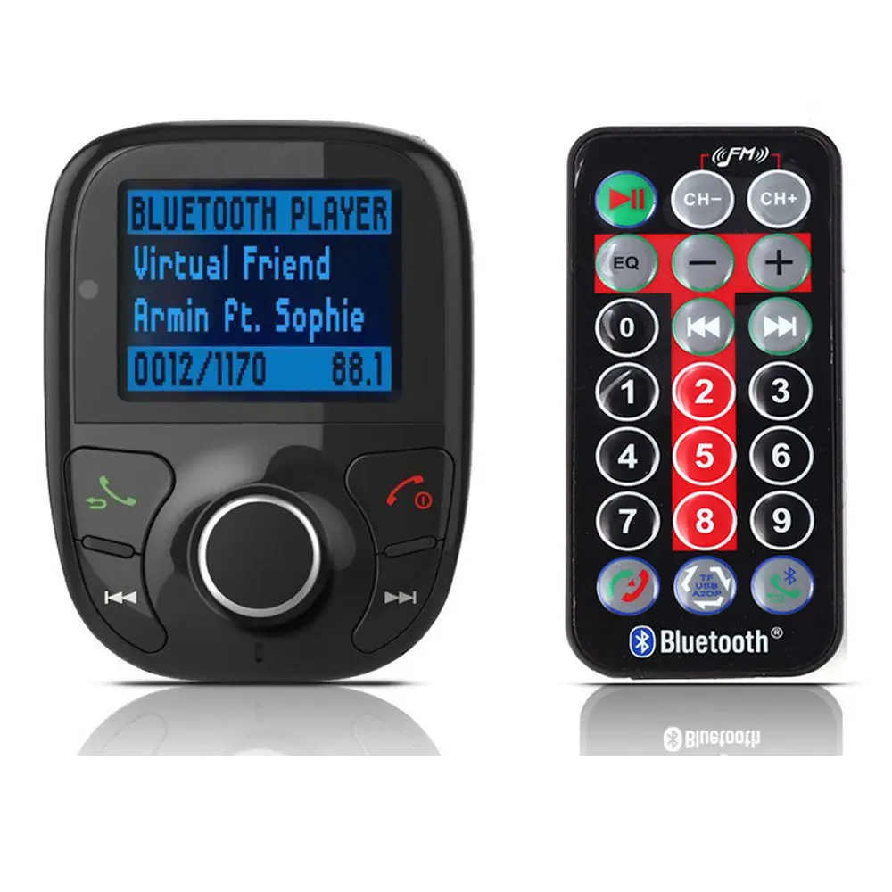 Bluetooth Handsfree FM Transmitter Car Kit MP3 Music Player Radio Adapter with Remote Control For iPhone Samsung LG Smartphone