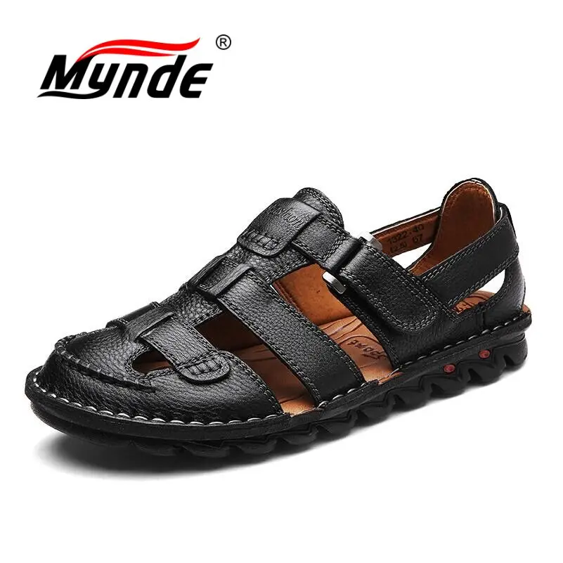 Mynde ماركة جلد طبيعي أحذية الصيف الصنادل أزياء الرجال الصيف عارضة أحذية الرجال الرجال أحذية الشاطئ sandalias حجم كبير 38-46 Mynde ماركة جلد طبيعي أحذية الصيف الصنادل أزياء الرجال الصيف عارضة أحذية الرجال الرجال أحذية الشاطئ sandalias حجم كبير 38-46