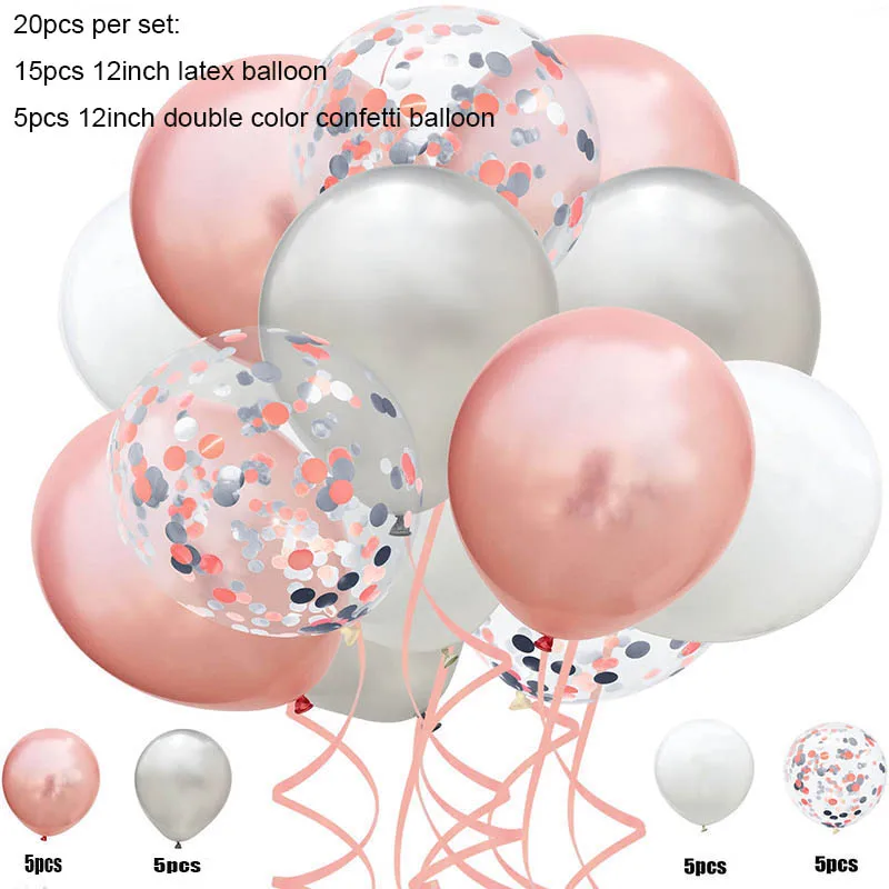 DIY Металлические воздушные шары розовое золото надувные день рождения конфетти украшения металлические шары воздушный шарик для свадьбы Розовый балоны синий XN - Цвет: style 1