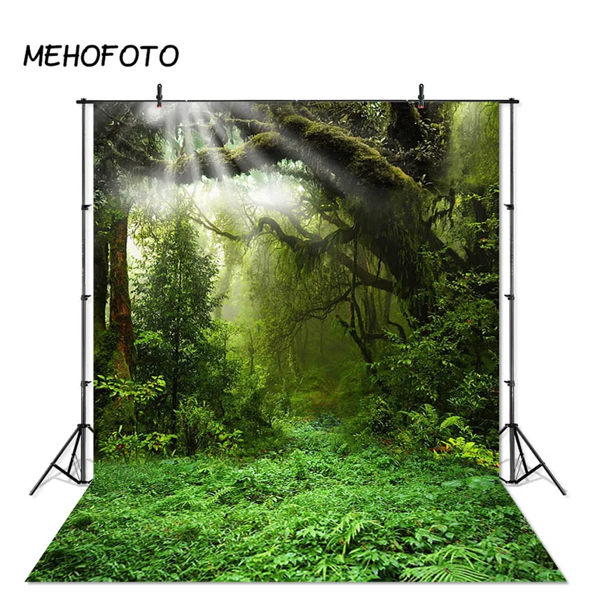 Jungle Party Photography Backdrop Spring Safari Forest Tree Green