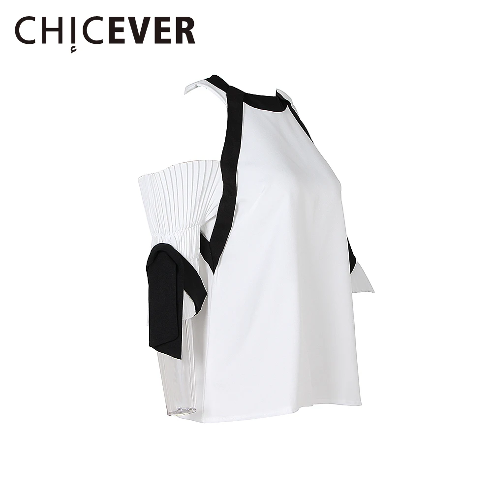 Chicever пикантные с открытыми плечами Женская футболка для Для женщин Топы