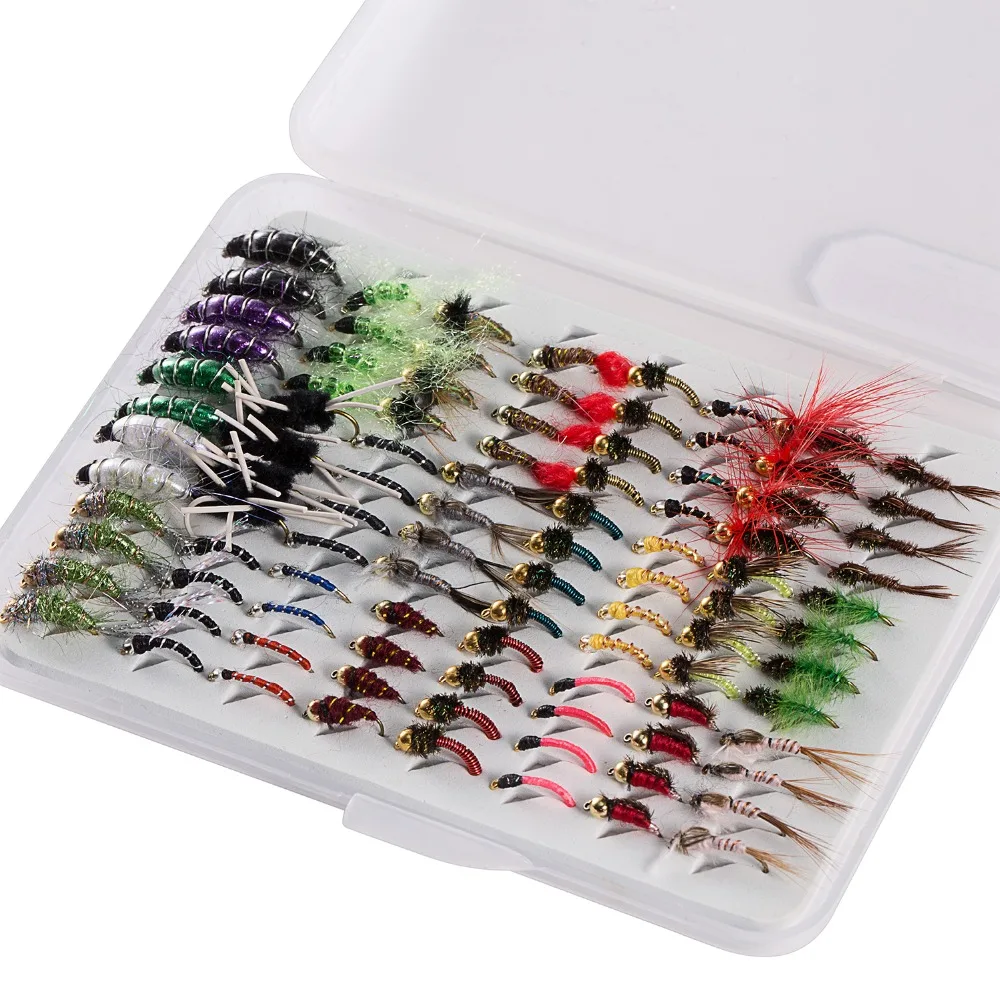 Aliexpress.com : Buy Bassdash Fly Fishing Flies Kit Fly Assortment with Fly Box, Total 96 Piece