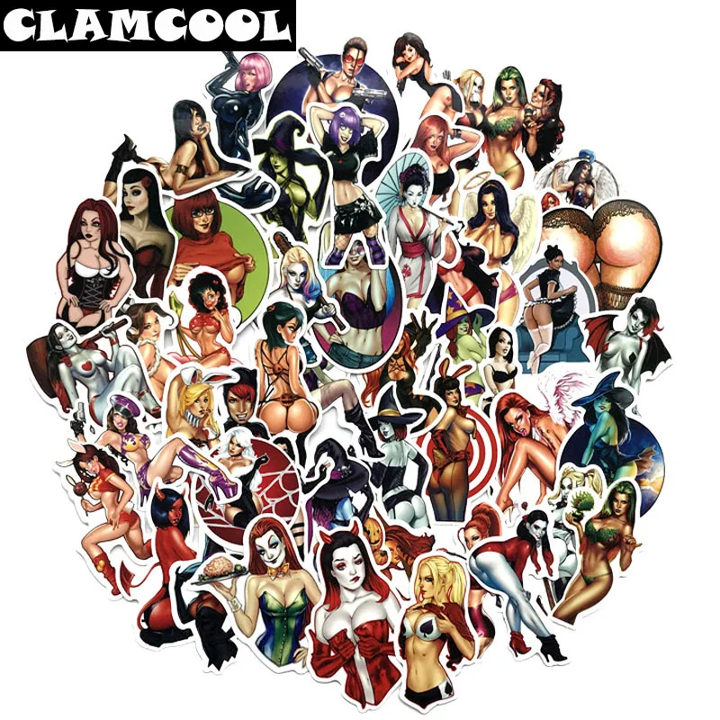 

50Pcs Occident Style Devil Beauty Graffiti Sticker For Motorcycle Refrigerator Washing Machine Skateboard Guitar Game Machine
