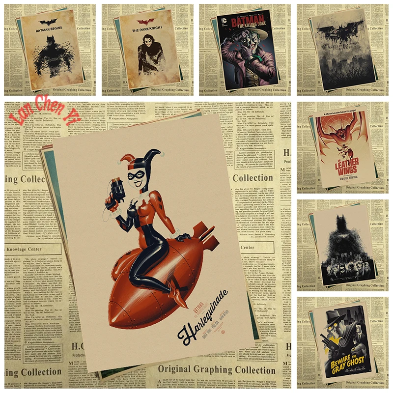 

Batman Series 2 Movie Kraft Paper Poster Bar Cafe Vintage High quality Printing Drawing core Decorative Painting