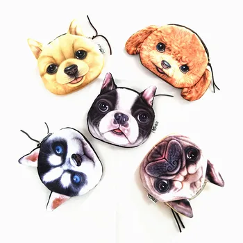 

M009 Cute Cartoon Pets Kitty Cat Dog Personality Plush Coin Purse Wallet Card Bag Girl Women Student Gift Wholesale