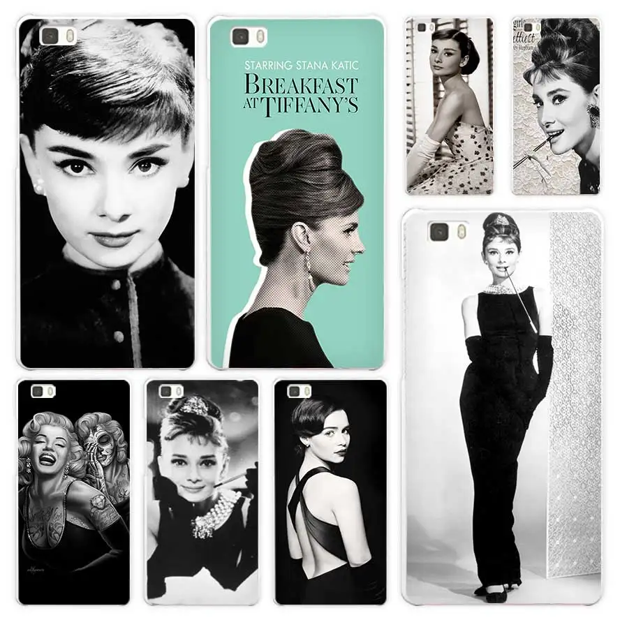 

Audrey Hepburn White Coque Shell Case Cover Phone Cases for Huawei P7 P8 P9 P10 Lite Mate s 7 8 9
