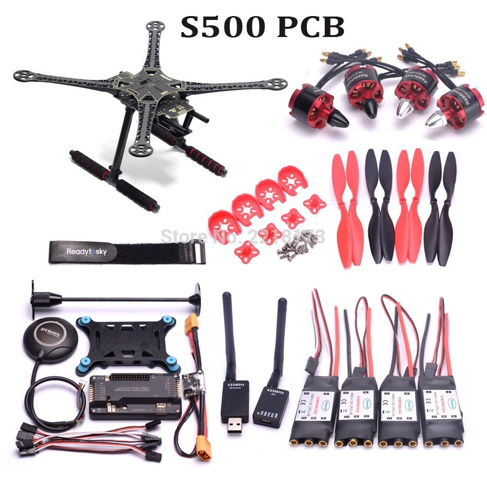 

F450 S500 X500 500 Quadcopter Frame Kit APM2.6 flight controller M8N GPS Power Module 2212 920kv motor 30A simonk 433 telemetry