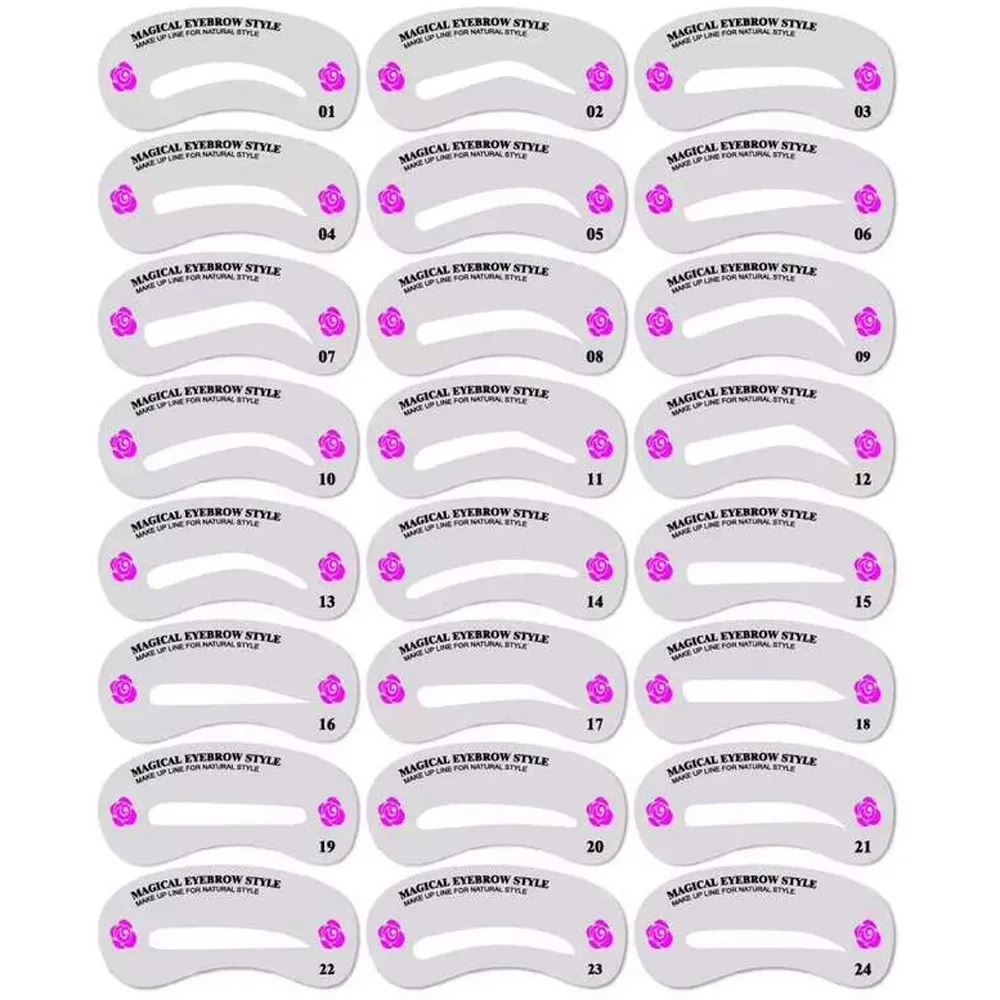 

24 Styles Grooming Eyebrow Stencil Kit Makeup Template Tools DIY Beauty Eyebrow Template Stencil For Women Beauty Tools