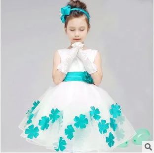 

2015 European And American Kids Dresses Flower Girl Petal Tutu Dress For Wedding Baby Girl Princess Party Dress Free Shipping
