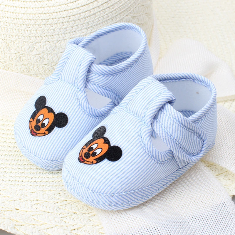 0 1 year baby print mickey Baby Shoes Infant Soft Cotton toddler shoes Girl Boy Anti