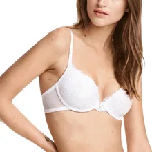 2017 New Fashion Women White Sexy Push Up Lace Adjustable Strap Wire Support Bralettes Solid Trim Underwear Soft Bras