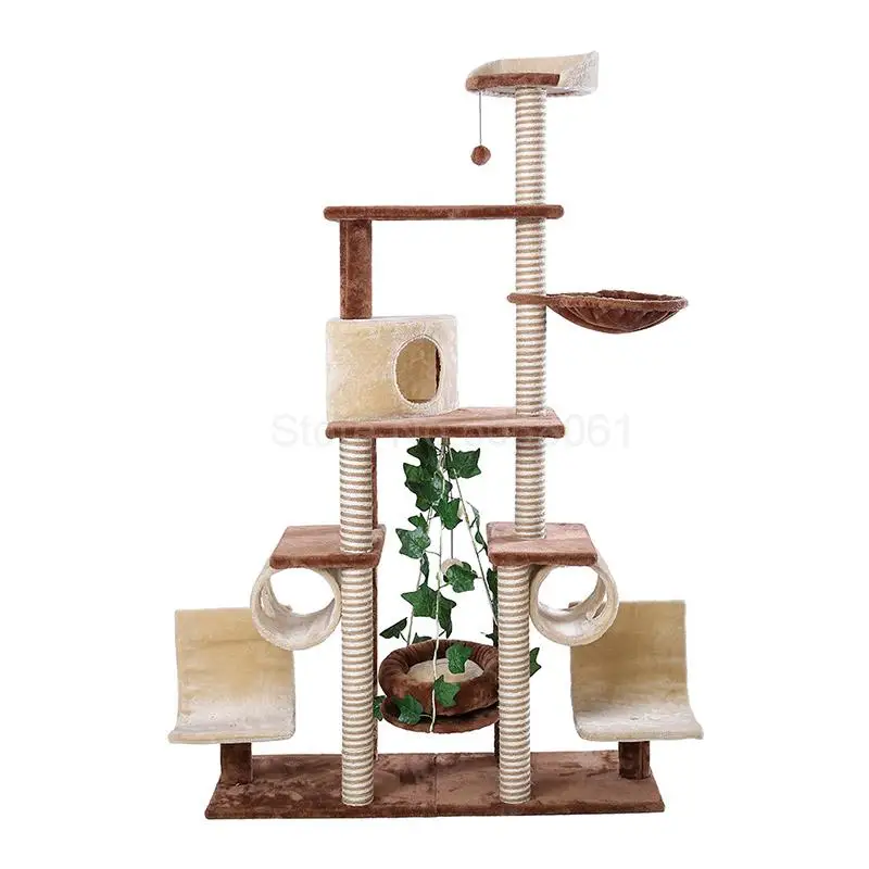 

Cat climbing frame cat litter shelf scratching cat toy crawling frame four seasons with nest vines cat climbing high