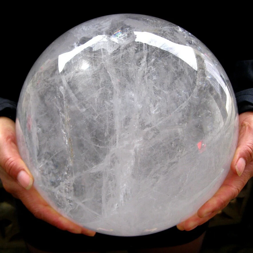 Natural Clear Quartz Stone Sphere Crystal Fluorite Ball Healing Gemstone Hot  G$