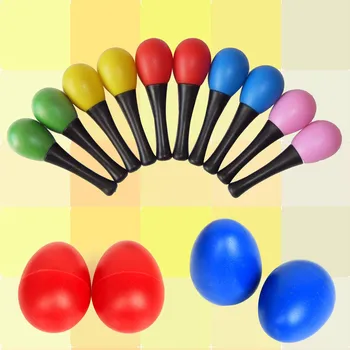 

12 PCS Portable Plastic Percussion Musical Egg Maracas Egg Shakers Kids Egg Shaker Early Educational Instrument Toy Random Color