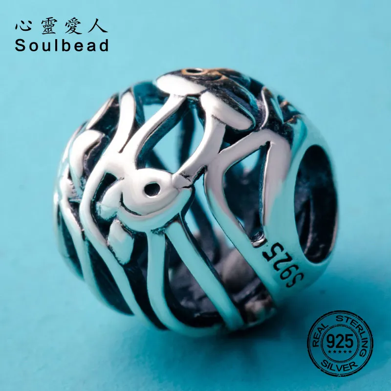 Бусины Soulbead Ocean Charm 925 пробы серебряные подвески в виде рыбы с вырезами