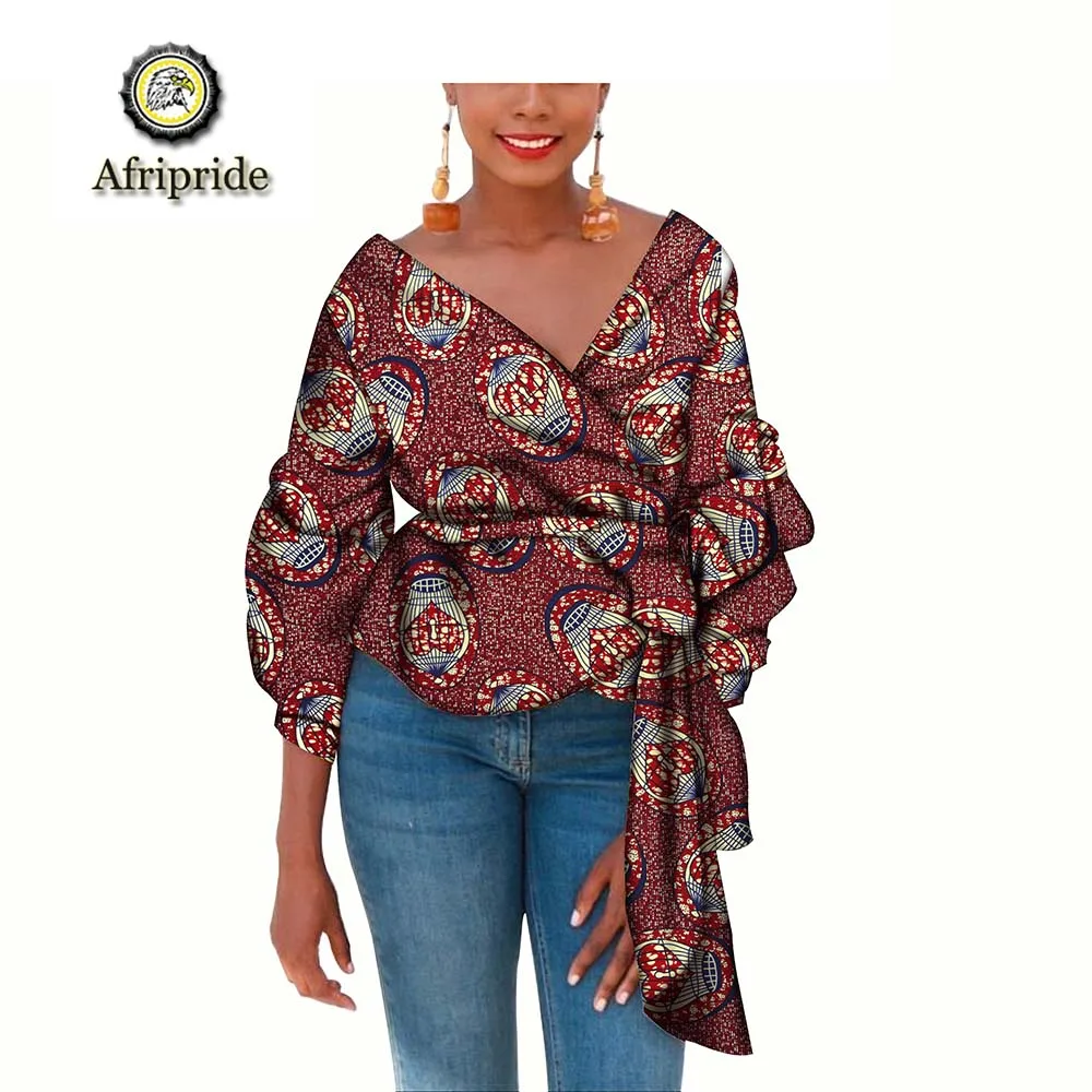 2019 african coats AFRIPRIDE dashiki bazin riche ankara print coat private custom pure cotton v-neck coat spring&autumn S1824010