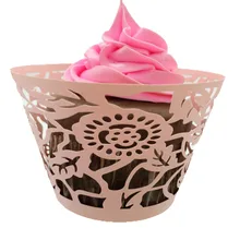 Модная маленькая лоза кружевная лазерная резка обертка для кексов форма для порционной выпечки полые бумажные чашки торта DIY Форма для выпечки торта 100 шт 5z-SH178