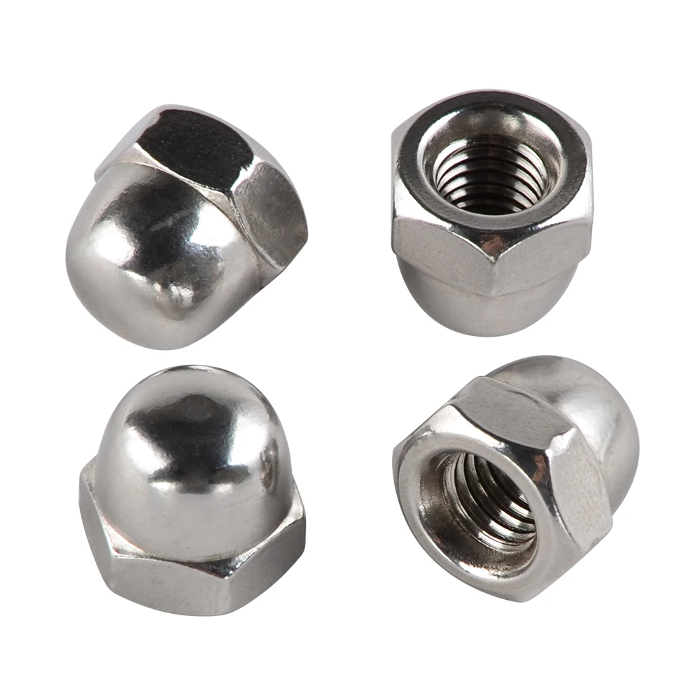 Motorcycle Stainless Steel Chrome Acorn Cap Nut M10 M8 M6 For Yamaha
