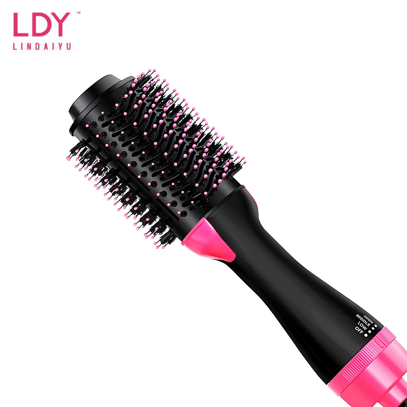 LDY cepillo secador de pelo eléctrico 4 en 1, alisador y rizador de pelo,  para salón de belleza, estilismo de porcelana, antiquemaduras, aire  caliente|Secadores de pelo| - AliExpress