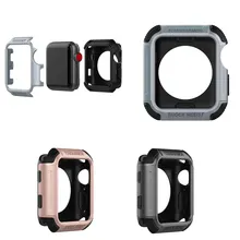 Чехол для Apple Watch series 3 2 1 pc, жесткий защитный силиконовый чехол для iWatch, металлический дизайн 38 42 мм