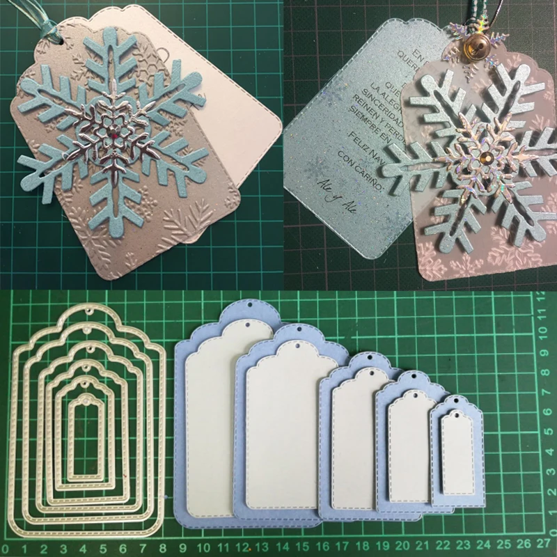 

6Pc 6Size Tags Bookmark element Metal Steel Scrapbooking Steel Die Etching Knife Carbon Steel Embossing Cutting Die 80*120mm