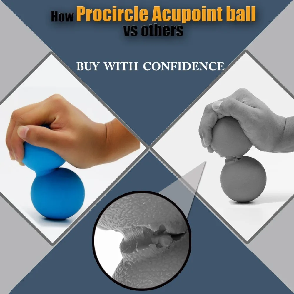 Массажер для ног Procircle резиновый мяч Лакросса с арахисом 1 шт.|lacrosse ball|fitness ballpeanut