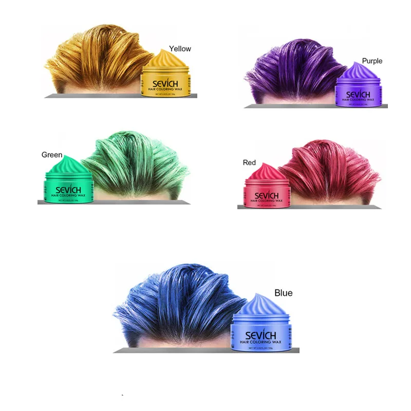 Одноразовый цветной воск для волос унисекс Стайлинг грязь DIY формовочная паста Краска Крем гель для волос для окрашивания волос инструмент для укладки 100 г TSLM2