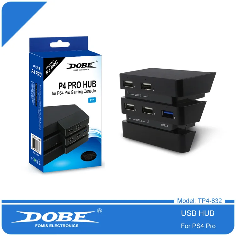 DOBE 5 Ports 3.0 & 2.0 USB Hub PS4 PRO Extend USB Adapter for