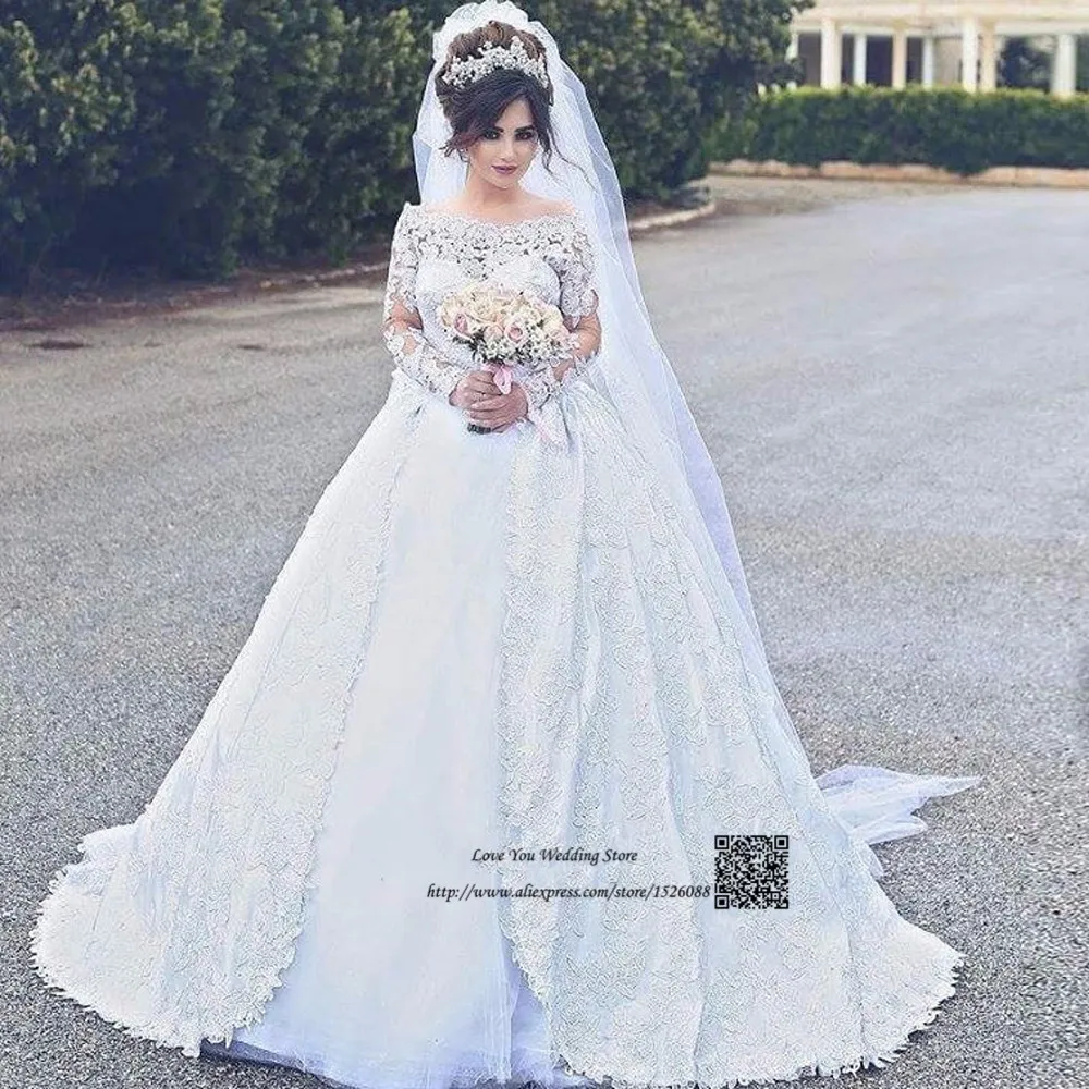 Новое поступление Vestido Branco кружевное женское платье с длинным рукавом арабское
