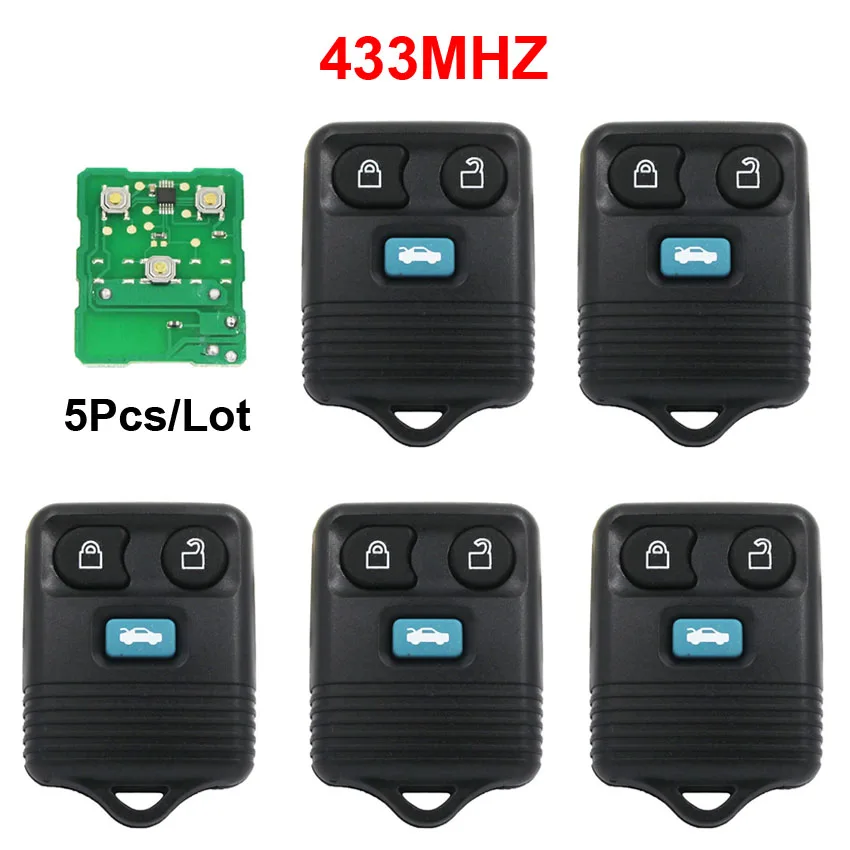 

5Pcs/Lot 3 Button Remote Smart Car Key 433MHz For Ford Transit MK6 2000-2006 Connect 2000 2001 2002 2003 2004 2005 2006 2007