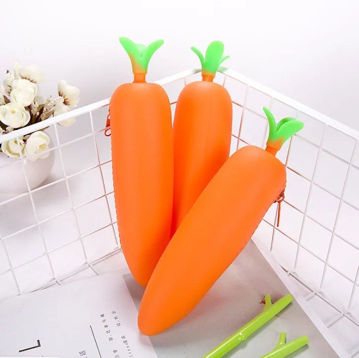 3D New Cute Cartoon Carrot Style Purse Tote Coin Card Wallet Pouch with Strap