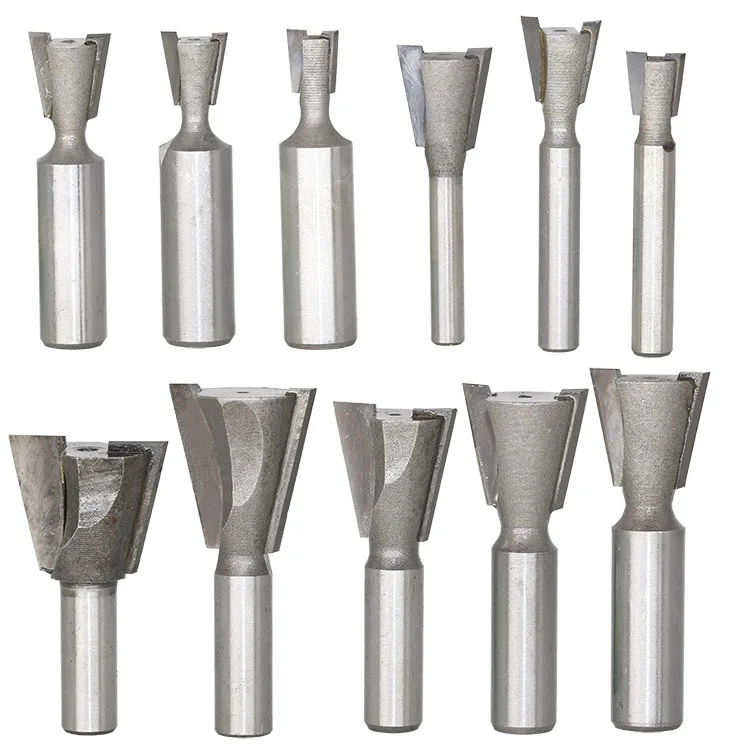 5pcs Dovetail Milling Cutters edge trimming for woodworking 1/4 1/8 1/2 3/8 5/8 | Инструменты