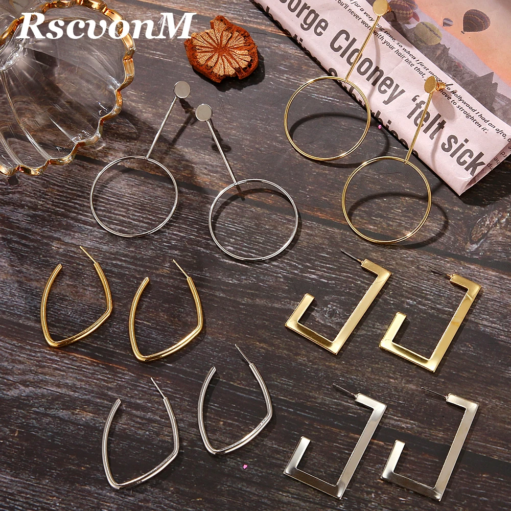 

RscvonM Trendy Crystal Round Pendant Drop Earrings For Women Fashion Pearl Charm Statement Jewelry Wedding Earrings Female 2019