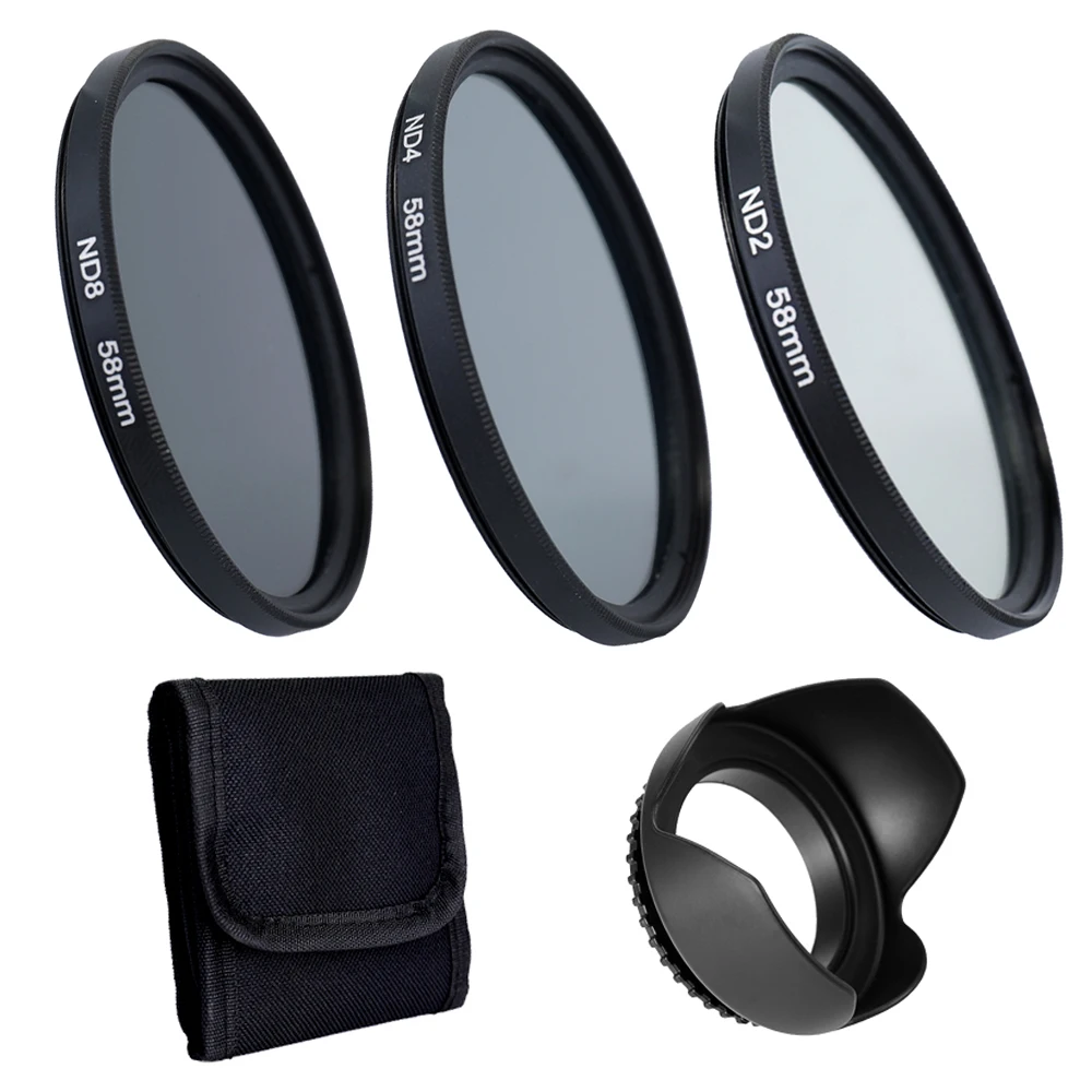 52mm 58mm Camera Lens Filters Kit Lens Hood For Canon Camera Dslr