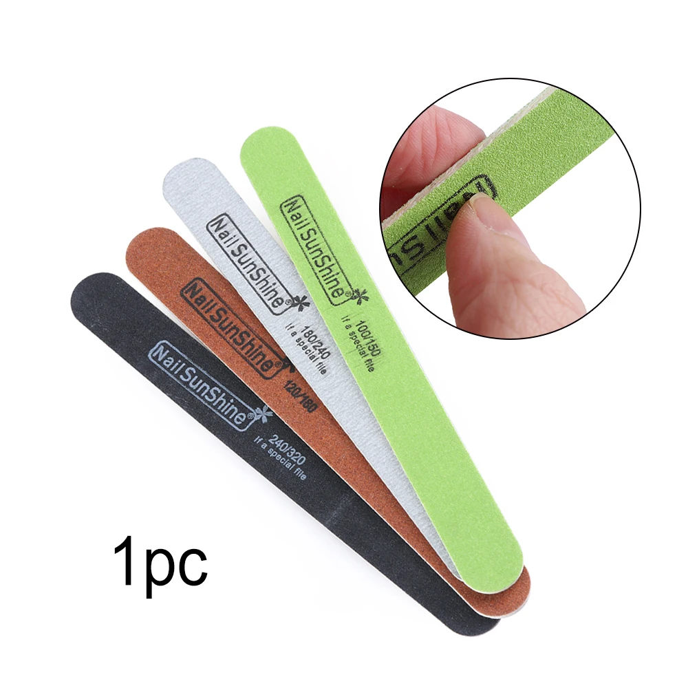 

1pc Wooden Nail Files 180/240 120/180 240/320 100/150 Strong Thick Sandpaper Sanding Nails File Buffs Buffing Boat free shipping