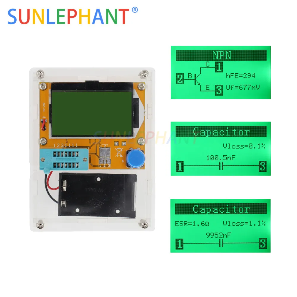 Muiti-функция светодио дный ЖК-дисплей LED Транзистор тестер Диод Триод Емкость ESR метр MOS PNP NPN с случае