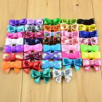 ขายส่ง 500 ชิ้น/ล็อต 1.6 "มินิเลื่อม Appliques โบว์แววผมไม่มีคลิปผม DIY อุปกรณ์เสริมหญิง HDJ39