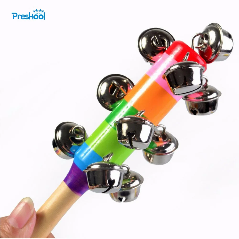 

Montessori Kids Baby Toys Wood Rattles Rod Ringing Bell Music Learning Educational Preschool Training Brinquedos Juguets