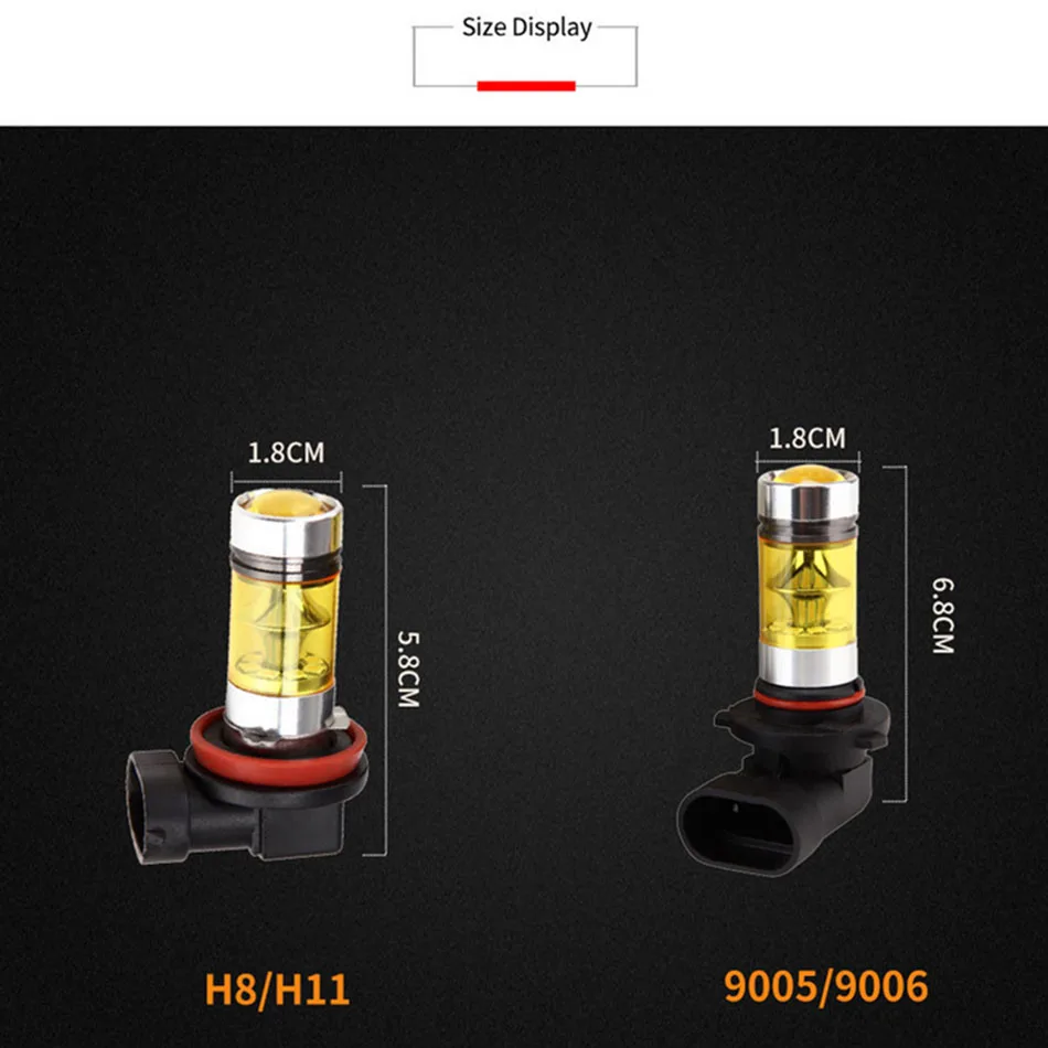 1 шт. 100 Вт 9005 9006 H8 H11 3030 20 SMD СВЕТОДИОДНЫЙ высокое Мощность спереди Противотуманные огни лампы желтый светильник и т. д. для bmw e46 e90 e81 e83 M6