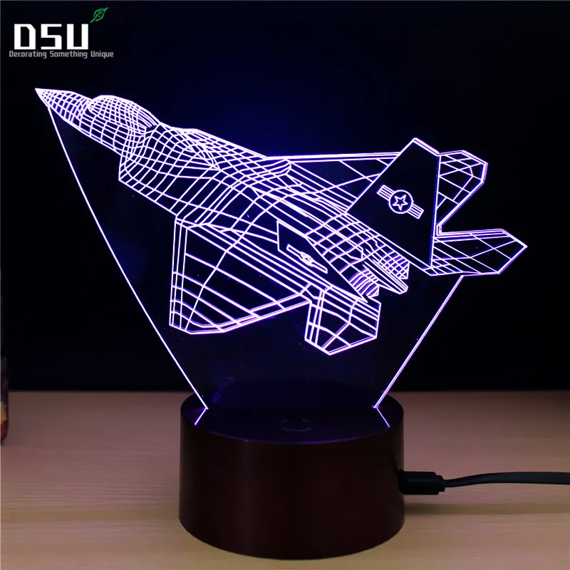 

Fighter Night Light 3D LED Remote Control Touch USB Desk Lamp for Kids Christmas Gift