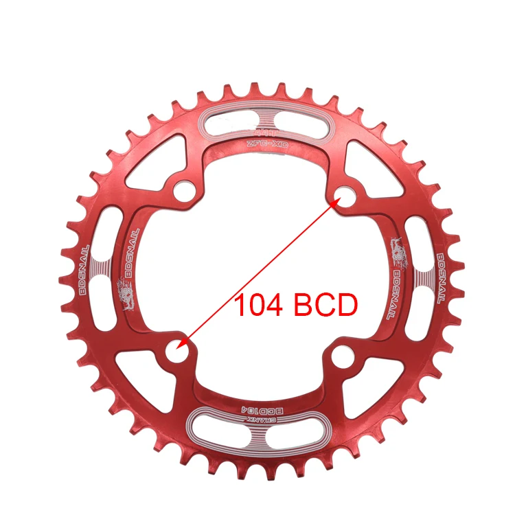 Круглая цепная цепь 104 BCD 40 42 44T 46 48 50 52T зуб MTB горный велосипед цепь колеса Сверхлегкий зубная пластина 104bcd