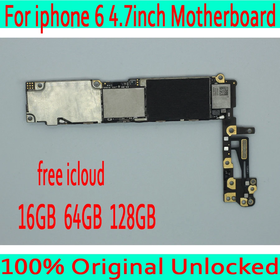 

No iCloud for iphone 6 Motherboard without Touch ID,Original unlocked for iphone 6 Mainboard with IOS System,16GB / 64GB /128GB