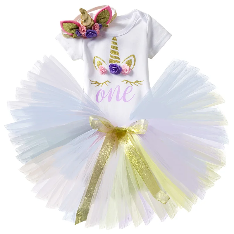 

Baby Girl First 1st Birthday Party Tutu Dresses CuteToddlers Vestidos Infantil Princess Dress 1-2 Year Girls Baptism Clothing