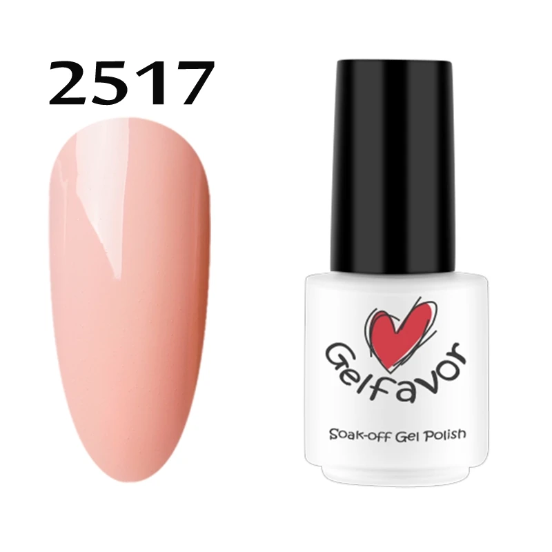 Gelfavor Профессиональный 7 мл долговечный замачиваемый УФ-гель для ногтей телесный красный розовый цвет светодиодный светильник брендовый гель для ногтей инструменты для творчества - Цвет: 2517