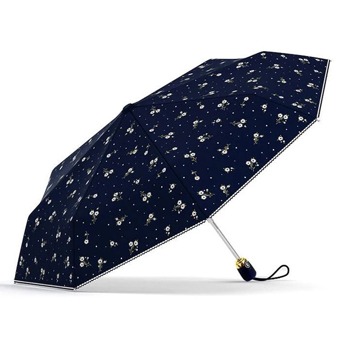 Для женщин Зонты автоматические солнцезащитный крем Anti UV цветы бренд зонтик дождь Для женщин Olycat зонтик женский складной зонтик Ветрозащитный - Цвет: Navy