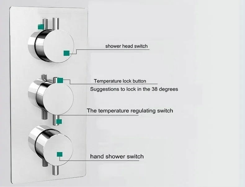 3 циферблата 3 способа термостатический смеситель хром латунь Душевая панель клапана с переключателем кран для ванной комнаты