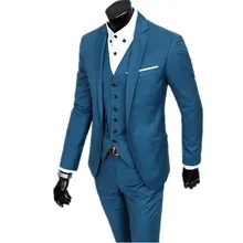 Men’s fashion Really a phot wedding suit the groom get married officially set slim fit men three-piece suit (jacket, vest+pants)