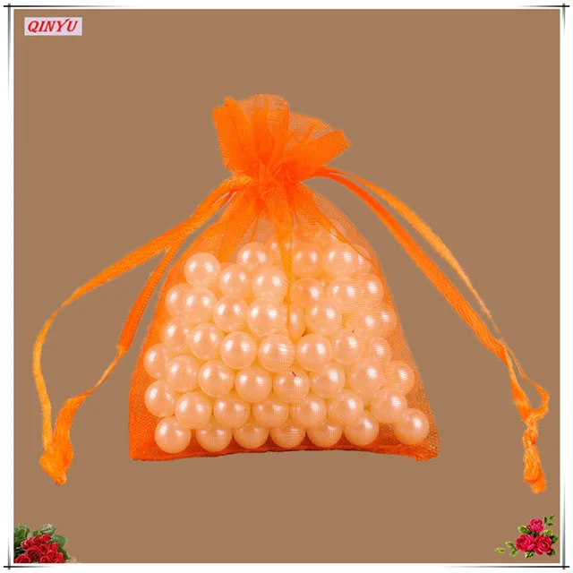 100Pcs 13x18cm Tulle fabric bags Wedding Party Decoration Organza Gift