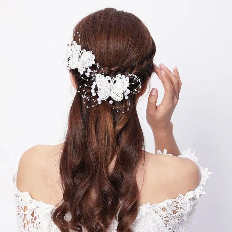 

New Wedding Bride Tiaras Crown Headband Hair Comb Clips Hair Accessories Jewelry For Women Flower Hairband